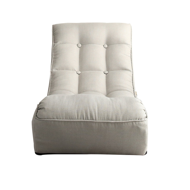 Lazy For Leisure Time - Suitable Dormitory Gray Metal & Linen Folding Reclining Chair , Comfortable Adjustable Back