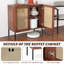 Buffet de cuisine avec 2 portes en rotin et tablette réglable-228295483