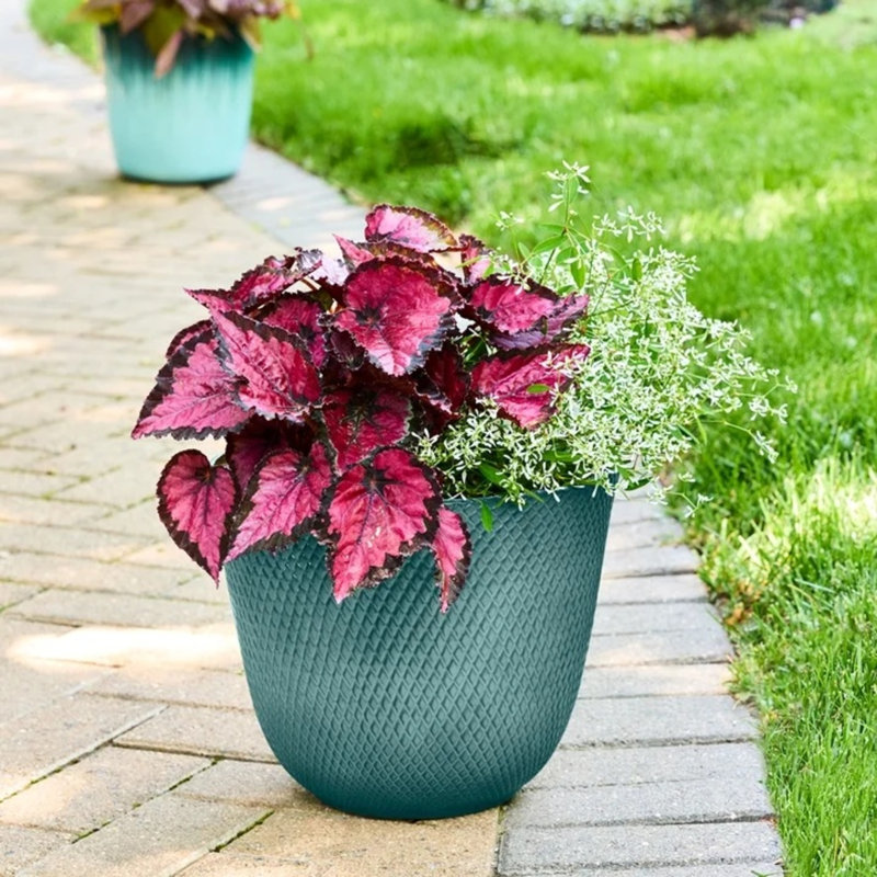 Jardinière en résine bleue recyclée, Sarcelle