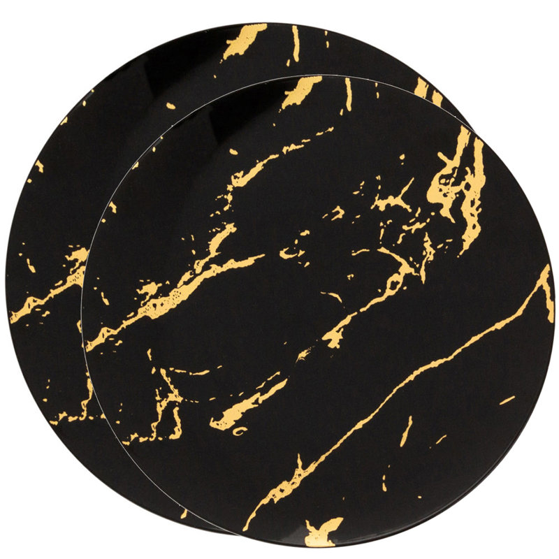 10" Plastic Dinner Plate, Black