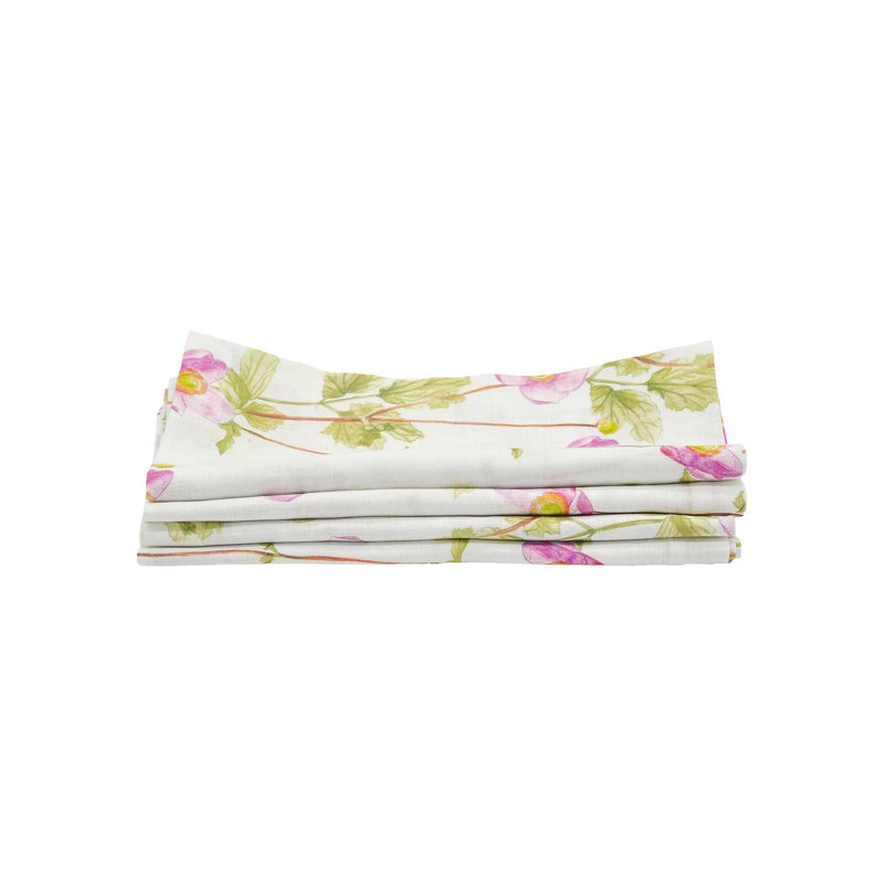 Floral Linen Square Napkins