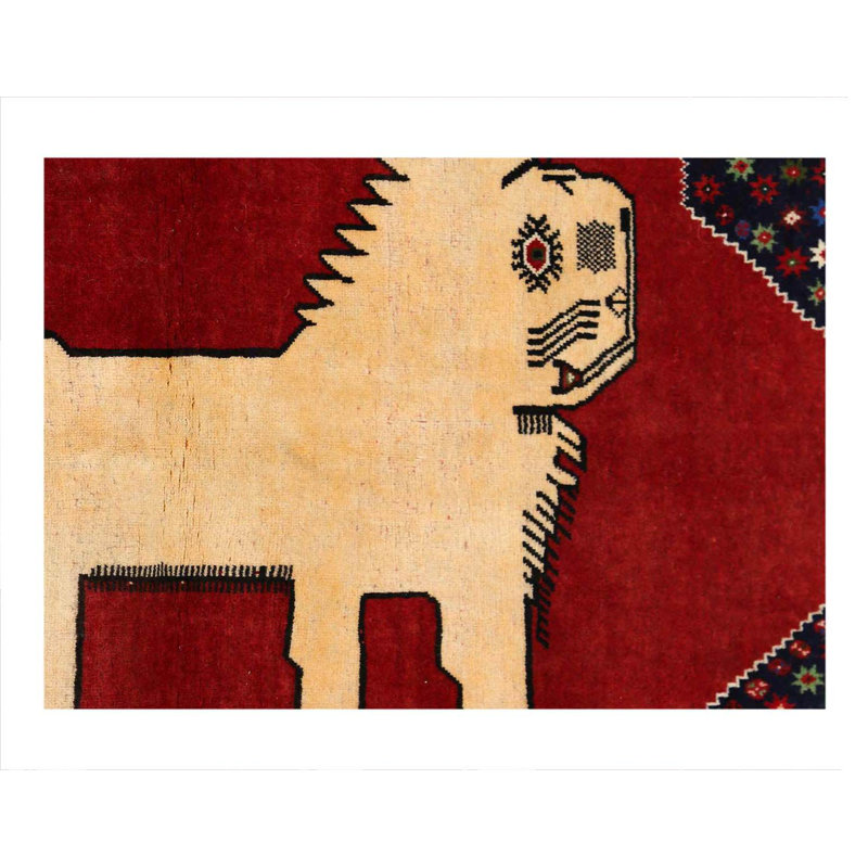 Illustration de lion animal noué à la main 3 pi 7 po x 5 pi 1 po