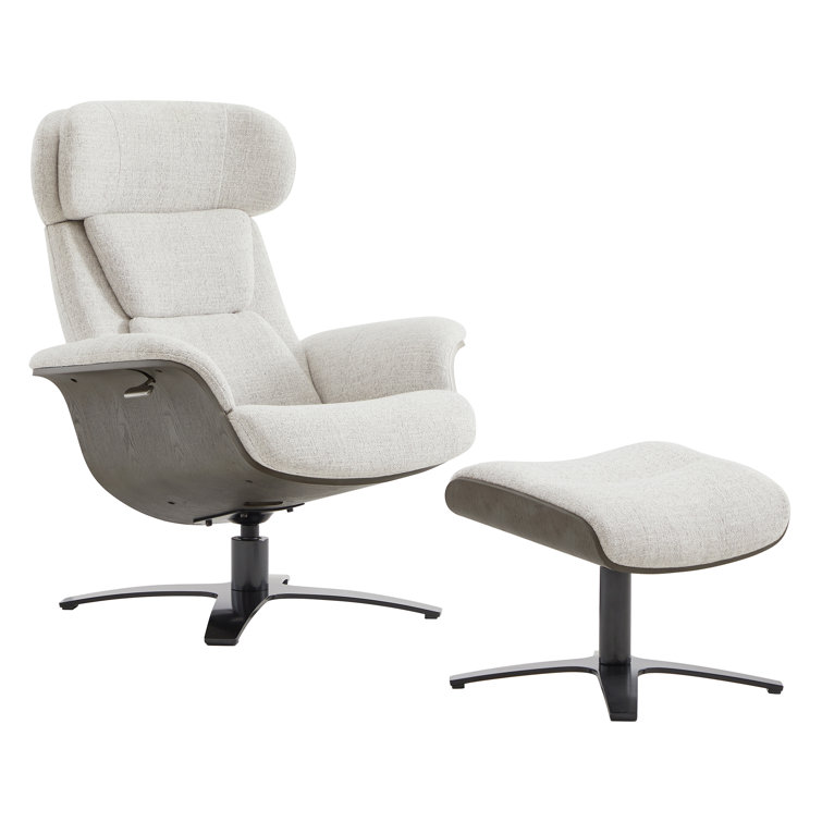 DESIGNER CONFORM TIMEOUT LEATHER SWIVEL RECLINING CHAIR - INTEGRATED LEG  REST