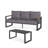 All-Weather Outdoor Sofa Set with Ergonomic Reclining and Tempered Glass Table-677018423
