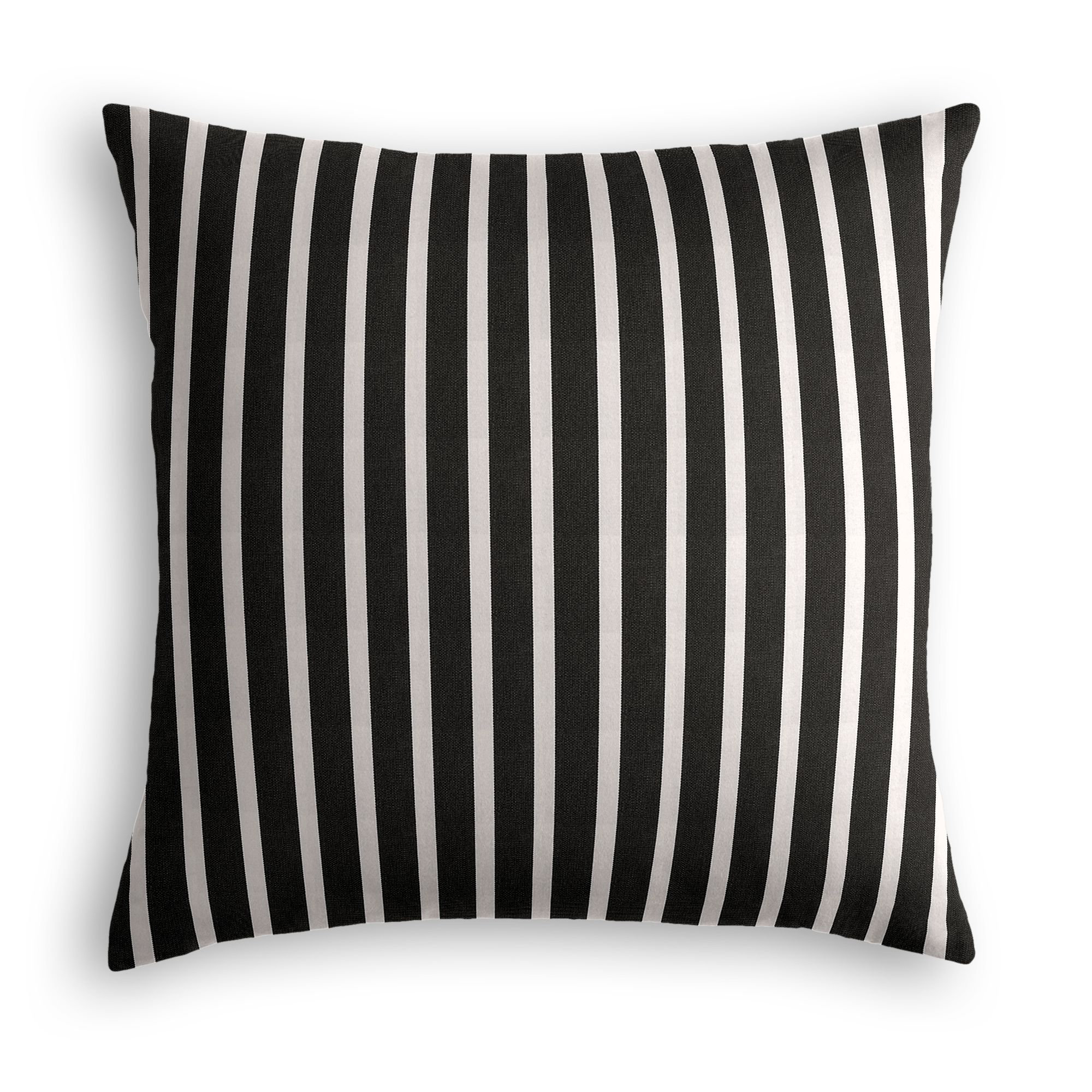 Sunbrella Shore Striped Indoor/Outdoor Throw Pillow, 16" x 16" x 6", Black