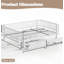 Grand lit plateforme avec tiroirs de rangement, structure de lit de jour en métal avec conception de tuyau rond de sécurité améliorée, conception à profil bas, blanc-1266081234