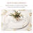 Modern 59" Round Dining Table with Lazy Susan for 6-8, White Glossy Sintered Stone Table top, Kitchen Table with Bronze Diamond Shaped Stainless Steel Base