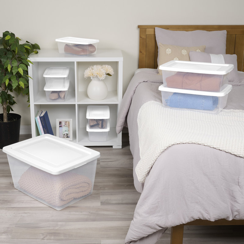 Sterilite 12Qt Storage Box, Stackable Plastic Container, Home Organizer, 48 Pack