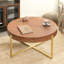 Table basse ronde en bois 33,86 po avec pieds en croix dorée-1408403515-1408403493