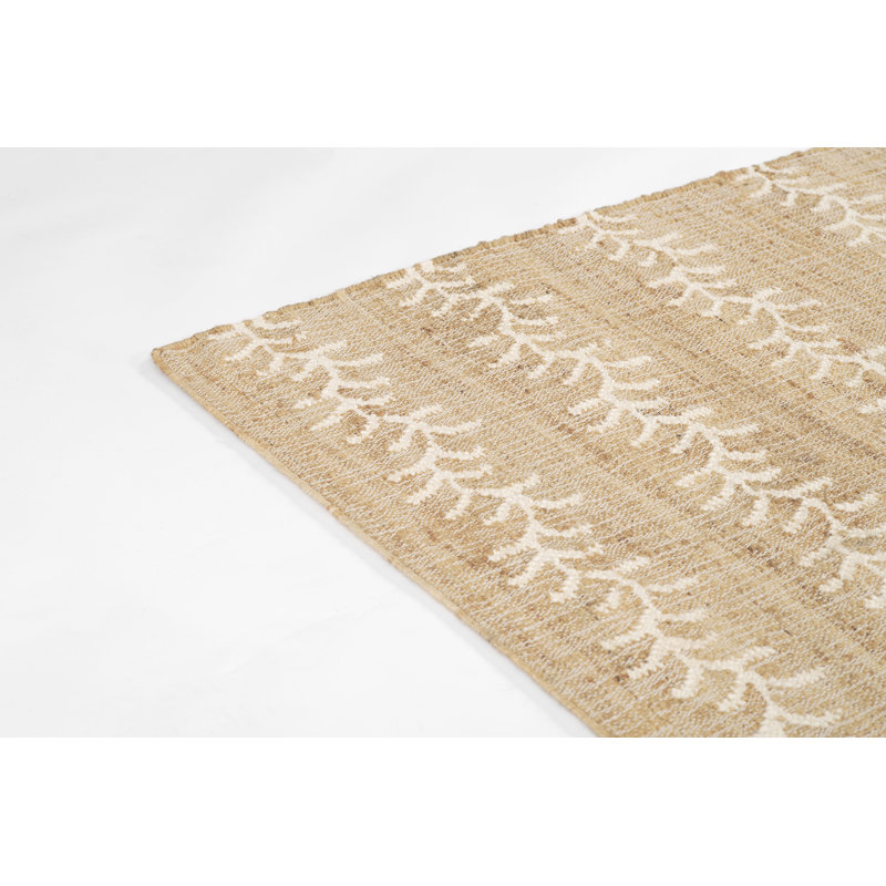 Erin Gates by Momeni Orchard Vine Stripe Jute and Wool Hand Woven Ivory Area Rug, Rectangle 8' x 10'