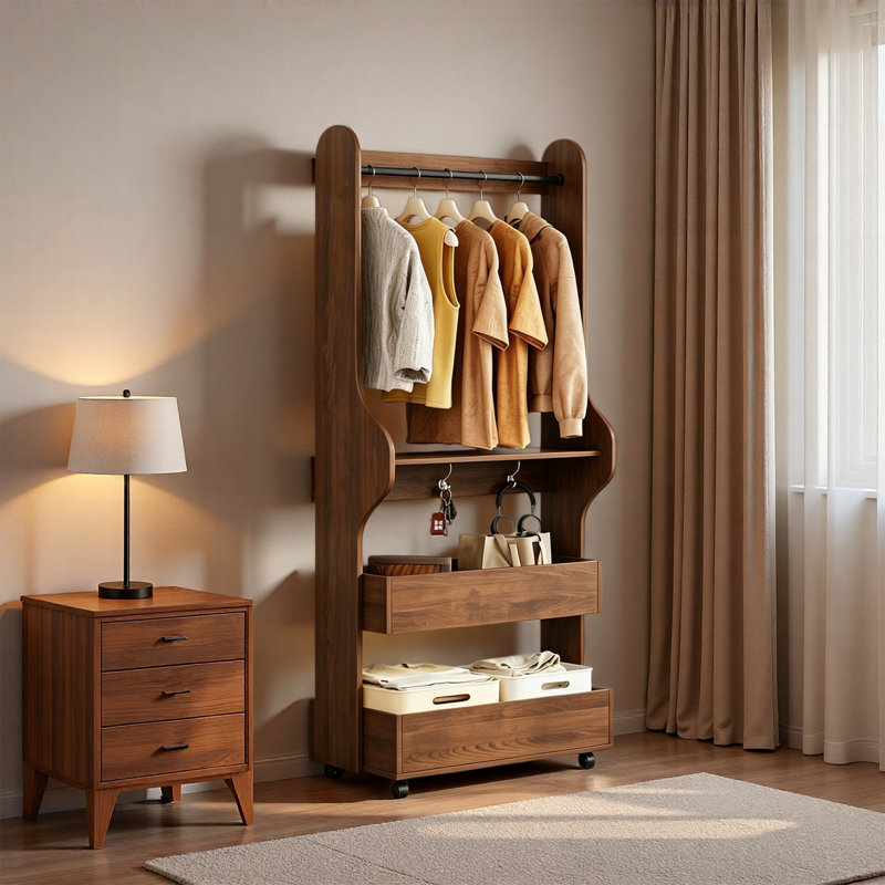Solid Wood Eco Board Garment Rack