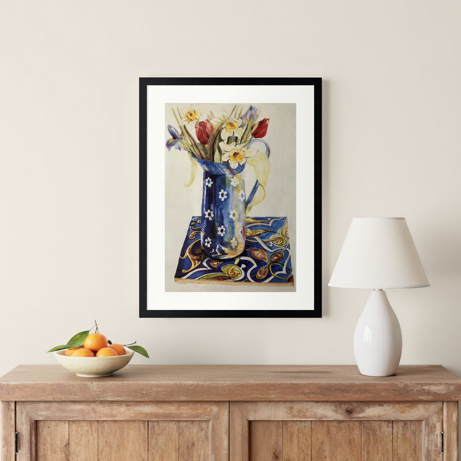 Tulips by Thewsey Joan, 25" H x 19" W, Black