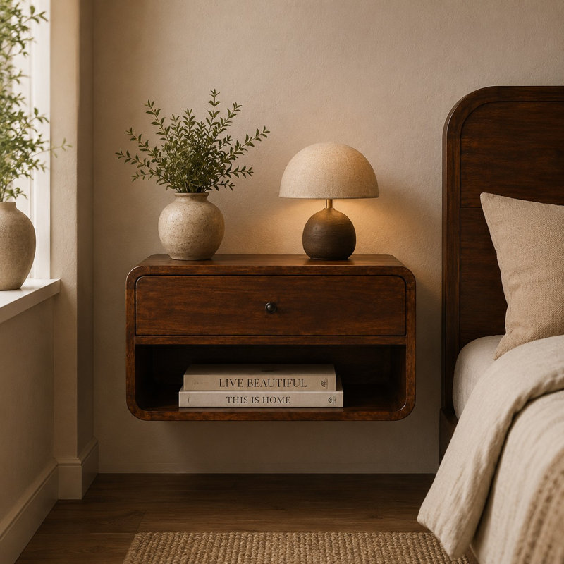 Karlow 22'' W Solid Wood Nightstand, Brown