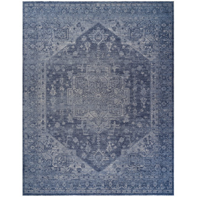 DKNY Pure Shades 7'10" x 9'10" Blue Vintage Indoor Rug