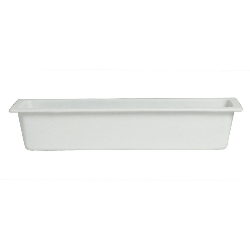 GET Bugambilia Deep Long Half Size Food Pan, 3.6 Quart, White