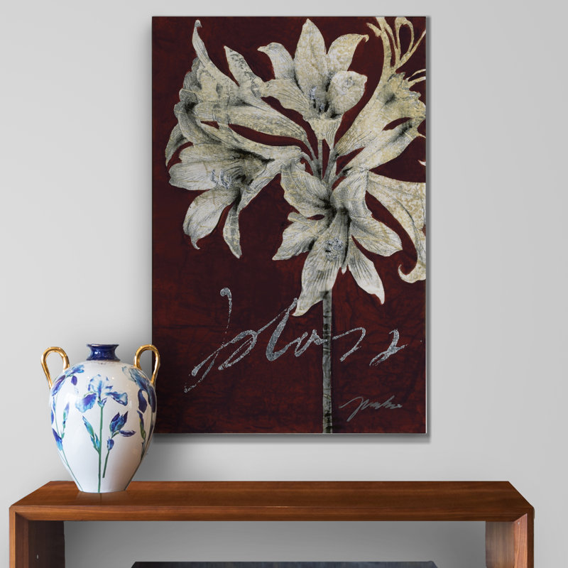 « cabernet fleurs ii », peinture sur toile tendue, H 18 po x l 12 po x P 1 po