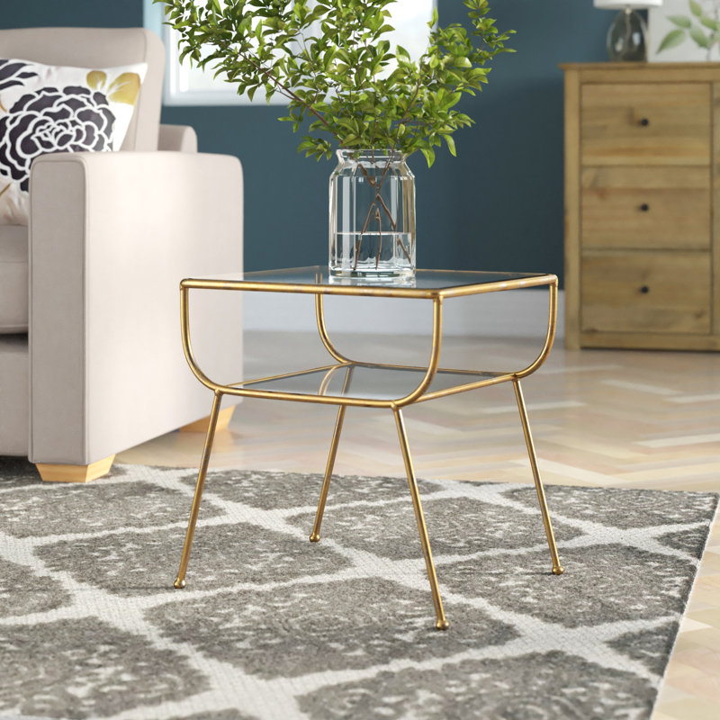 Glass Top End Table