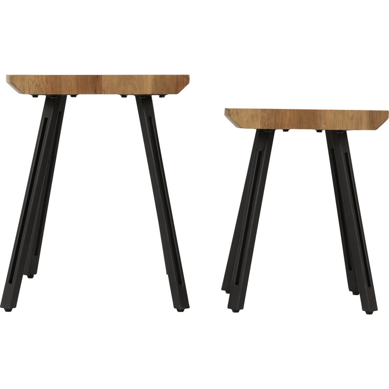 Kelleher WAVE EDGE NEST OF TABLES, Medium Oak