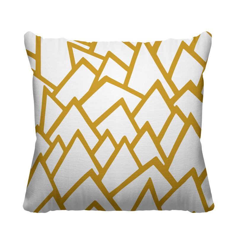 Coussin décoratif intérieur / extérieur Rowan, L 17 po x H 17 po, Jaune