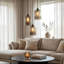 23cm H Glass Drum Lamp Shade in Smoke Gray