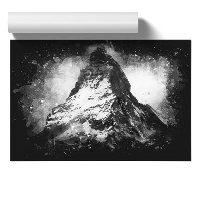 Matterhorn Mountain Paint Splash - Frameless Print