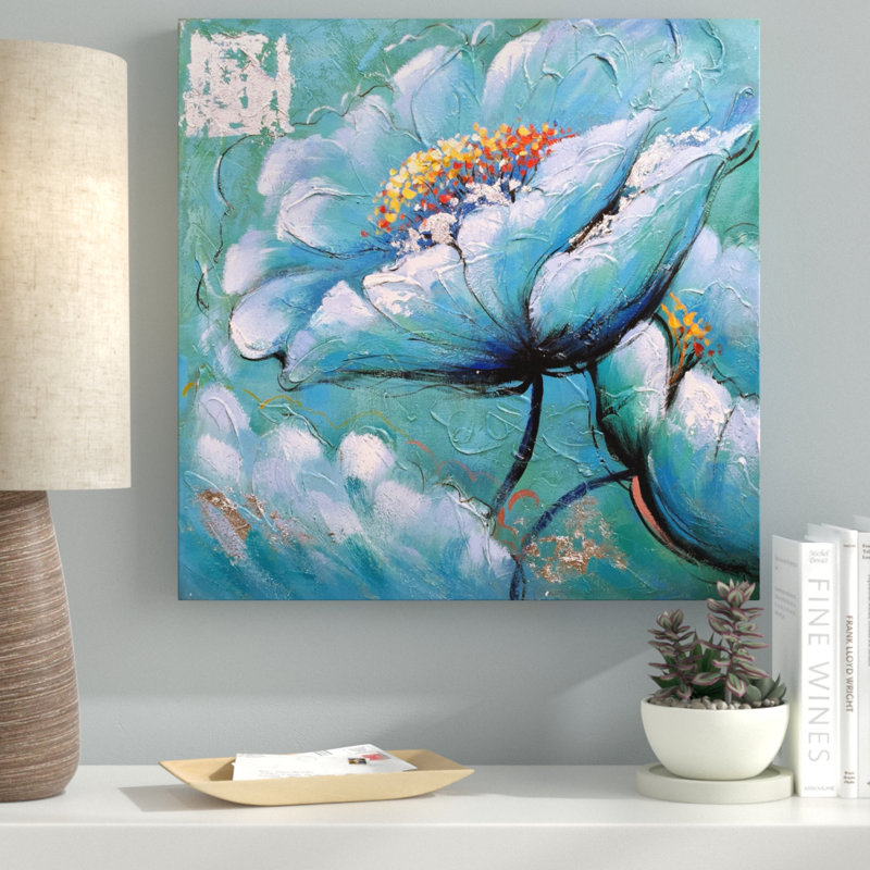 « fleurs v », reproduction de peinture à l’huile sur toile tendue