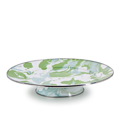 Golden Rabbit Enamelware Modern Monet Cake Plate