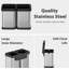 Poubelle ouverte 2 x 5,3 gallons (2 x 20 L), bac de recyclage à deux compartiments sans couvercle, poubelle en acier inoxydable résistante aux empreintes digitales pour le bureau, le restaurant et la salle à manger