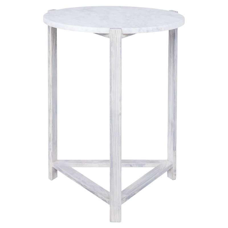 Manhattan Marble 3 Legs End Table, Deep Ocean