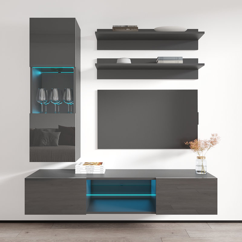 Levasseur Floating Entertainment Center for TVs up to 70", Gray