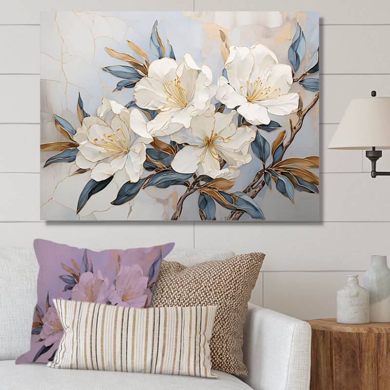 Minimalisme discret Rhododendron I, H 24 po x l 32 po x P 1 po, Toile tendue
