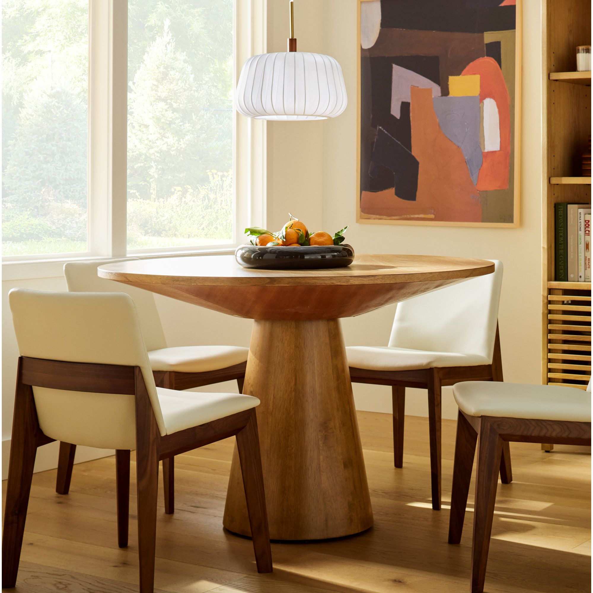 Astraea Pedestal Dining Table, 31"H x 47"L x 47"W, Natural