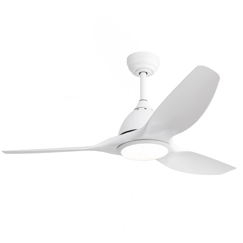 Ventilateur de plafond 52 pouces avec lumière et télécommande à 6 vitesses avec 3 pales en ABS pour patio Bredoom