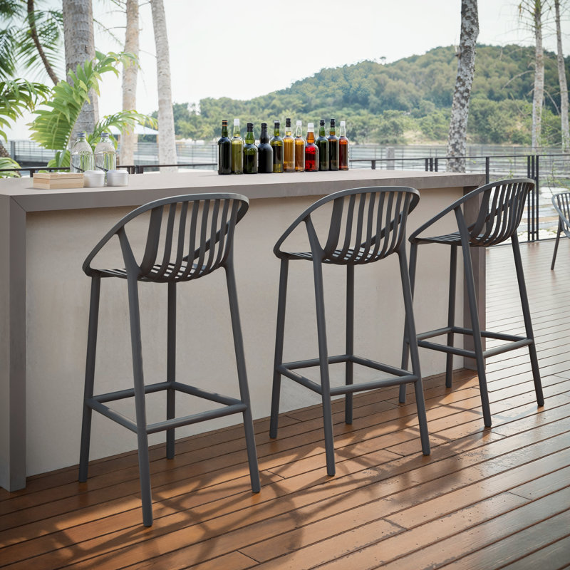 Tabouret Bini, 29,72 po de hauteur du siège, Gris foncé