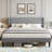 Platform Bed Frame With Upholstered Wingback Headboard, No Box Spring Needed-1598299911-1598299897