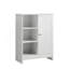 Armoire de salle de bain, support de rangement autoportant pour la cuisine, armoire de rangement au sol 23,62 po x 11,81 po x 31,5 po avec 1 armoire, 3 compartiments ouverts, tablettes réglables, blanc
