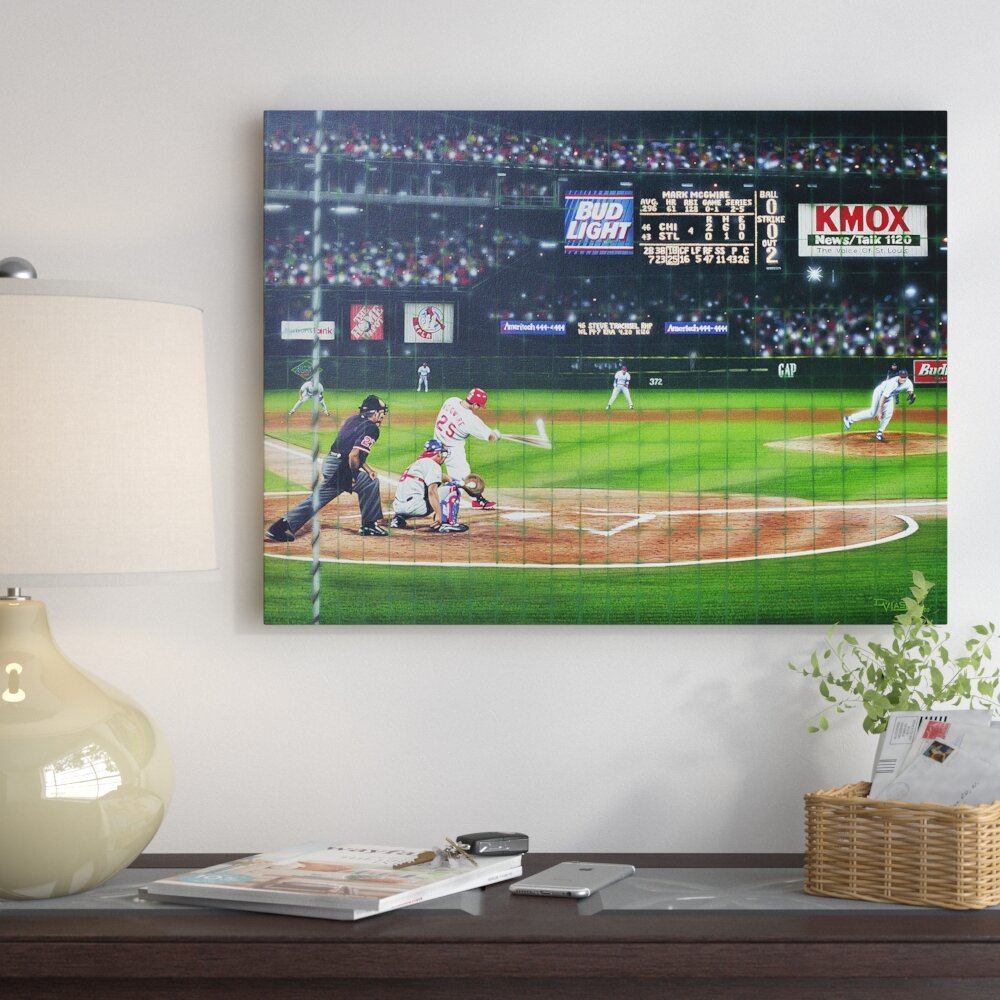 Mark McGwire St. Louis Cardinals' Oil Painting Print on Wrapped Canvas East Urban Home Size: 32 H x 24 W