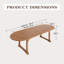Table de salle à manger extensible ovale d'extérieur en acacia