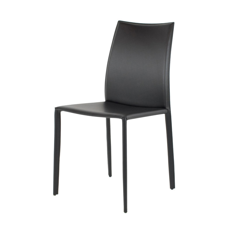 Chaise d'appoint en cuir reconstitué Helmer, Noir