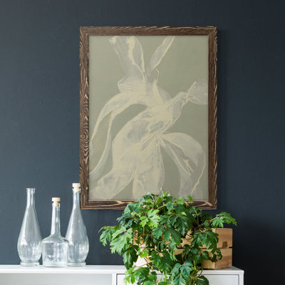 White Ribbon on Celadon I - Peinture sur toile encadrée