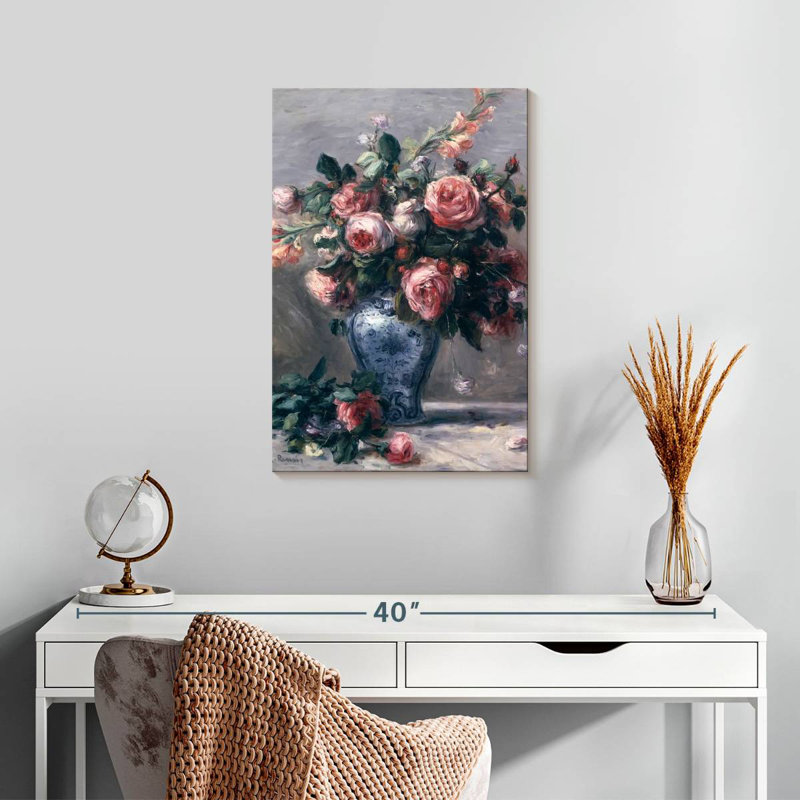 Harnek, un vase de roses classique, H 24 po x l 16 po