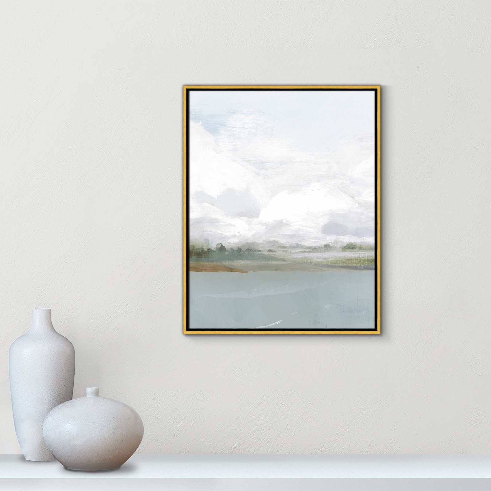 All Shore Painting, 29.5" H x 23.5" W, Gold