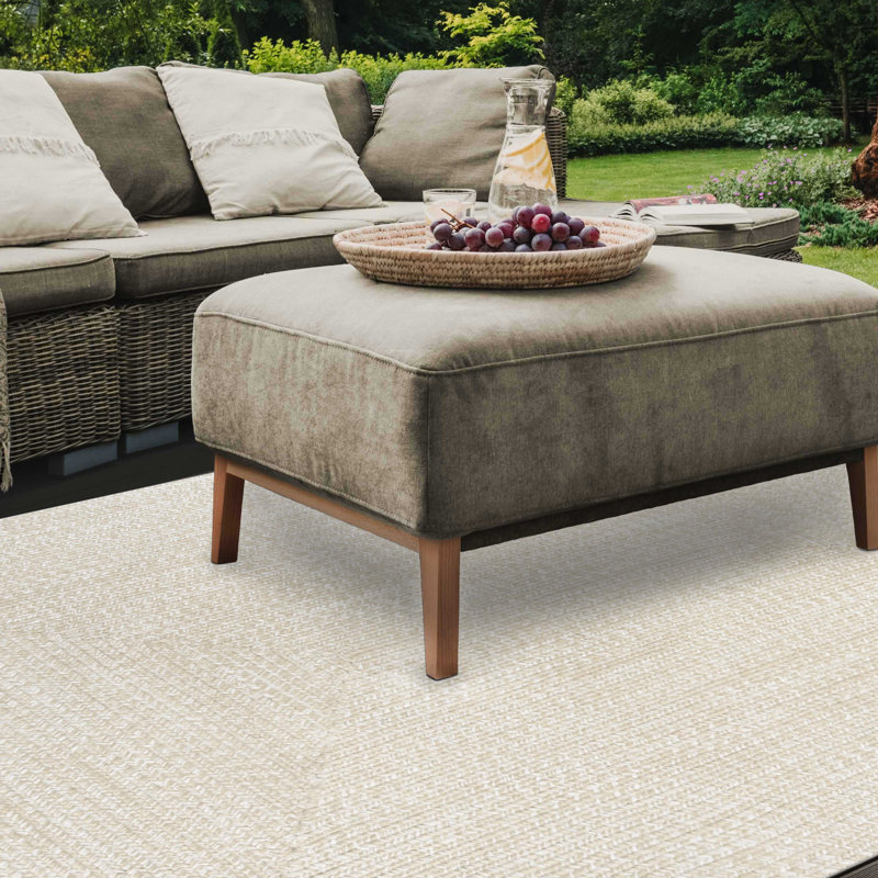 Ulmer Braided Reversible Two-Tone Indoor Outdoor Runner or Area Rug, Rectangle 5' X 8'