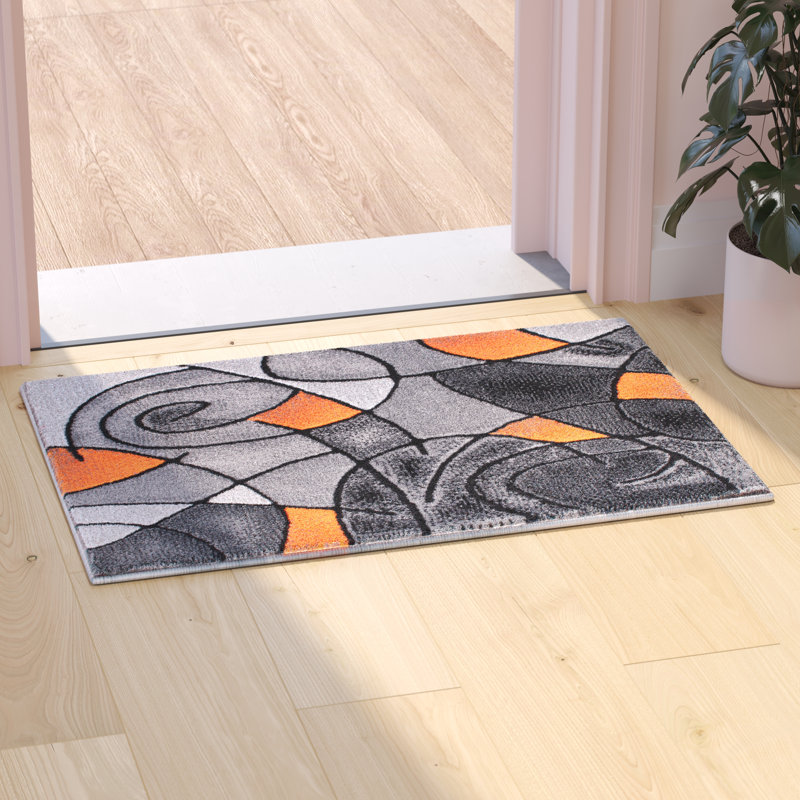 Sioar Modern Abstract Pattern Olefin Accent Area Rug, Rectangle 2' x 3'