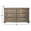 Commode double à 6 tiroirs en bois massif avec glissières à billes Troutt