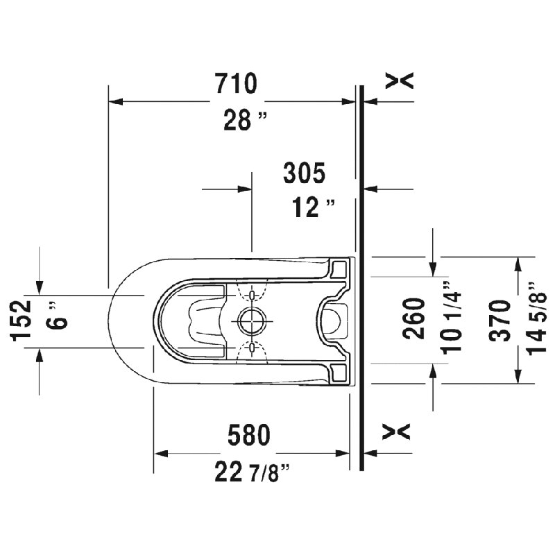 Toilette allongée une pièce Starck 1,28 GPF (siège non inclus)