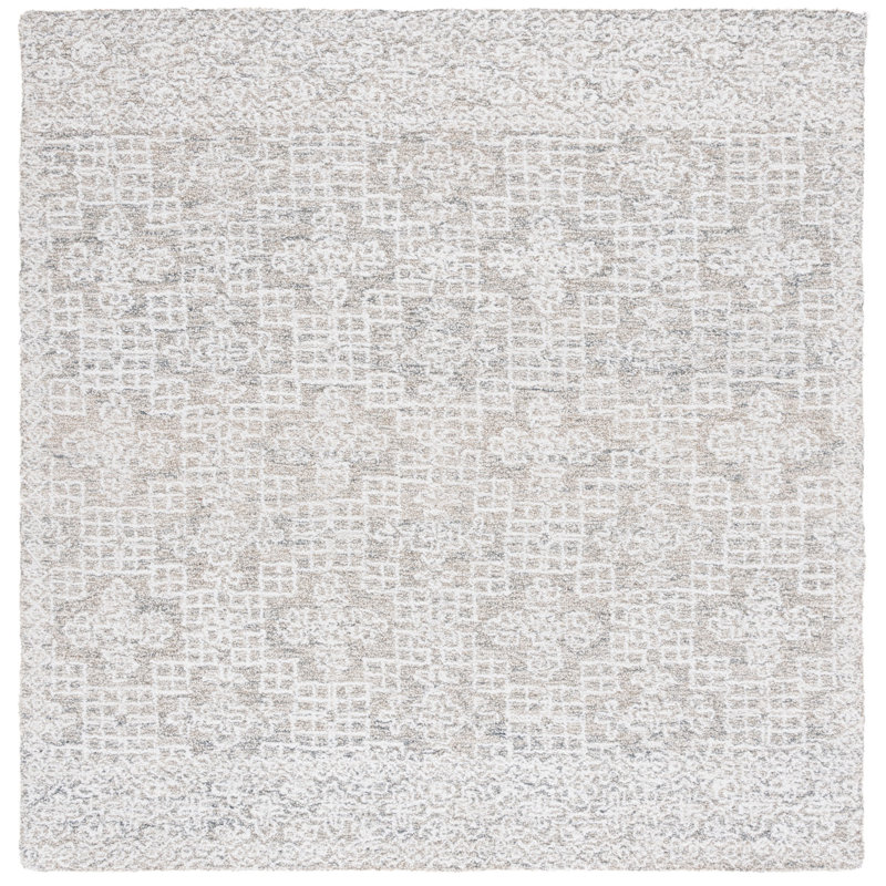 Petrit Hand Tufted Performance Geometric Rug, Square 6'