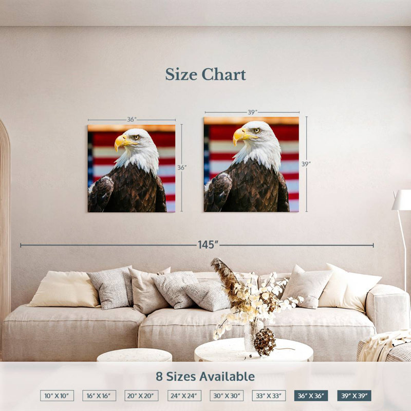 Brampt Mighty US Bald Eagle, 39" H x 39" W