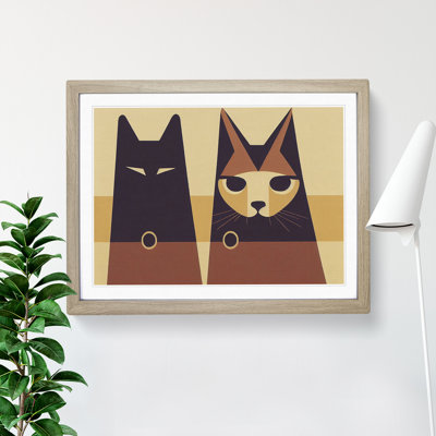Two Abstract Cats Vol.6 - Framed Print