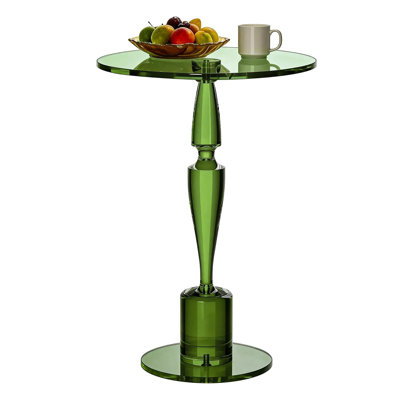 Acrylic Round Side Table, End Table Nightstand Pedestal Table for Living Room, Bedroom, Balcony